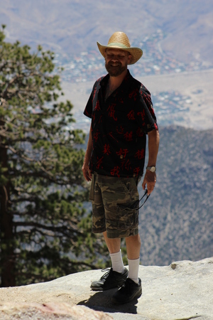 Cary Bass-Deschenes on Mount San Jacinto, in Palm Springs. Okay, so I'm not flying. But I'm way up high!